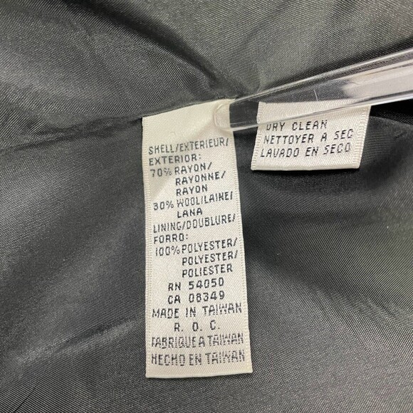 Jones & Co Vintage Houndstooth Gingham Blazer Wool Blend Black White Women's S - Picture 12 of 12